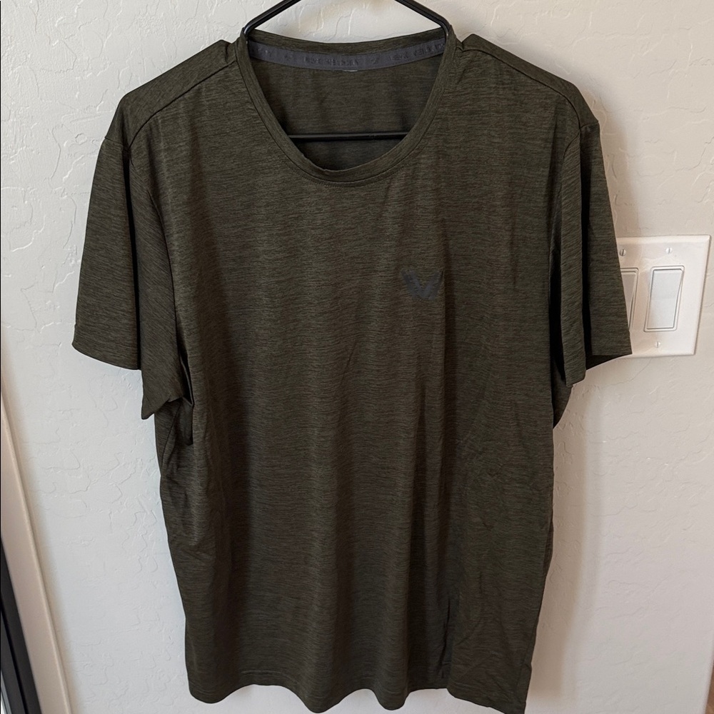 Peak Velocity Activewear Olive Green Men's T-Shirt